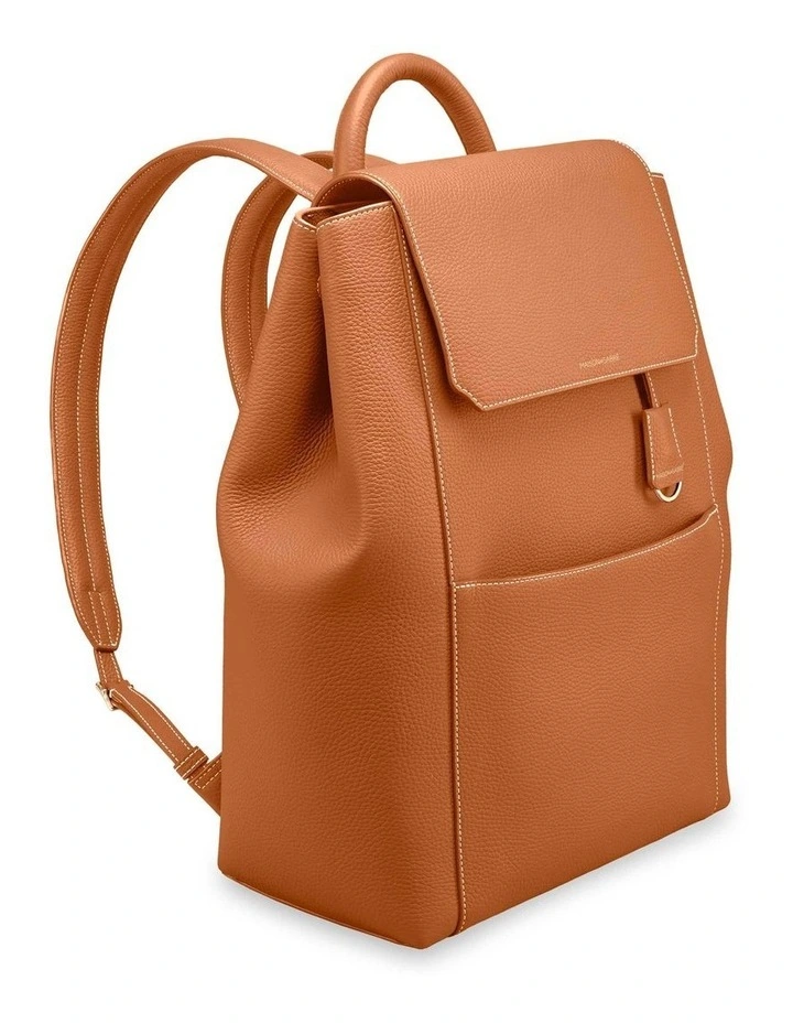 The Large Soft Leather Backpack in Pecan Brown image 4