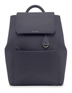 The Large Soft Leather Backpack in Graphite Grey