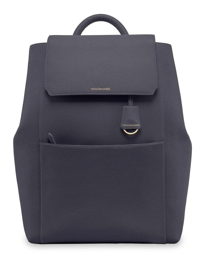 The Large Soft Leather Backpack in Graphite Grey image 1