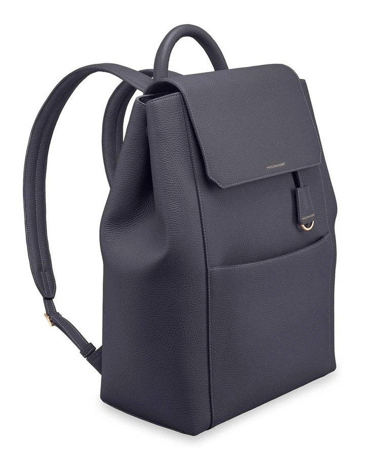 The Large Soft Leather Backpack in Graphite Grey image 4