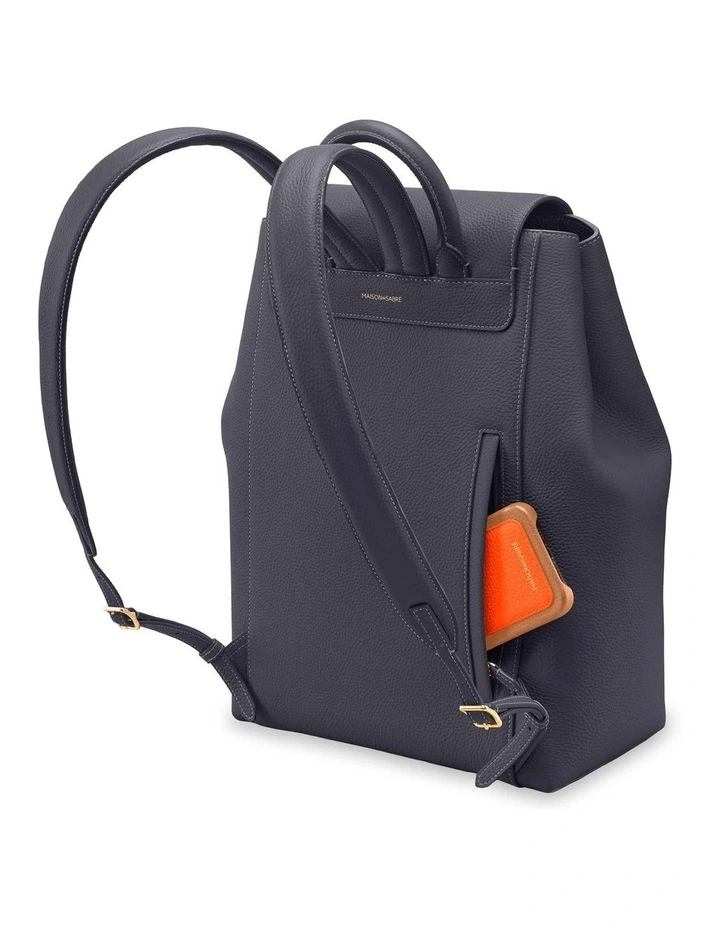 The Large Soft Leather Backpack in Graphite Grey image 7