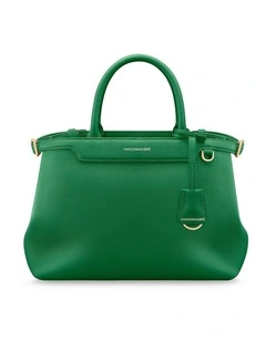 The Medium Palais Leather Top Handle Bag in Emerald Green
