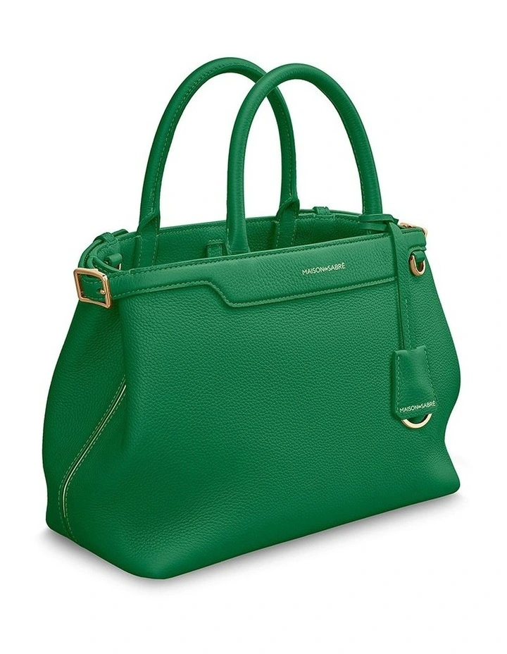 The Medium Palais Leather Top Handle Bag in Emerald Green image 4