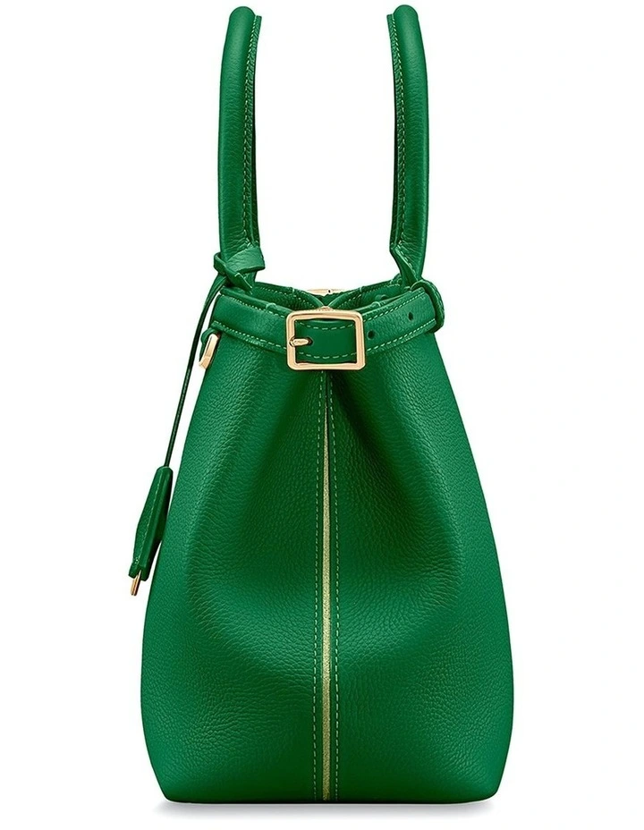 The Medium Palais Leather Top Handle Bag in Emerald Green image 5