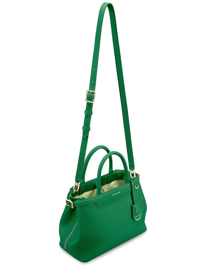 The Medium Palais Leather Top Handle Bag in Emerald Green image 7