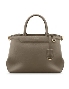 The Medium Palais Leather Top Handle Bag in Cashmere Clay