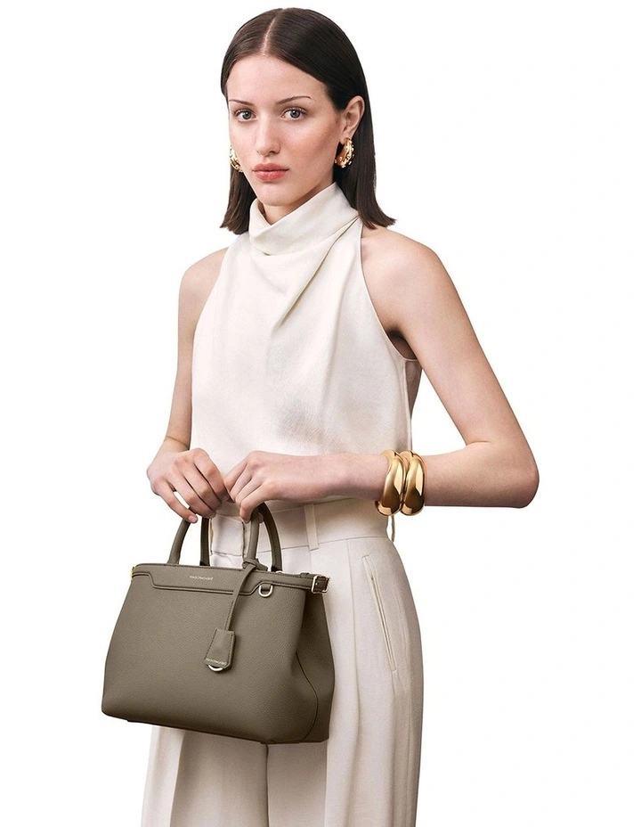 The Medium Palais Leather Top Handle Bag in Cashmere Clay image 2