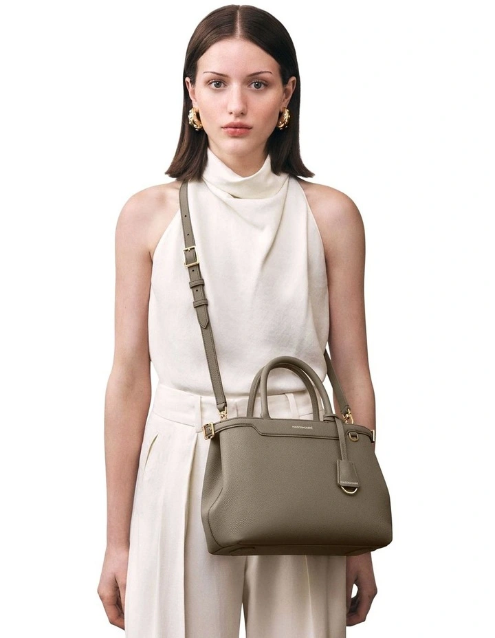 The Medium Palais Leather Top Handle Bag in Cashmere Clay image 3