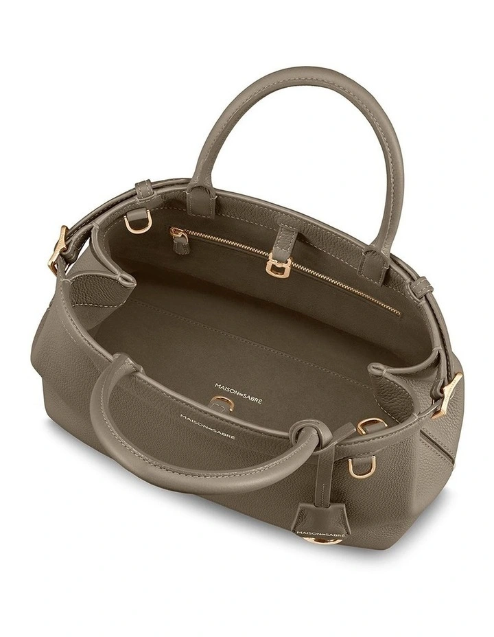 The Medium Palais Leather Top Handle Bag in Cashmere Clay image 6
