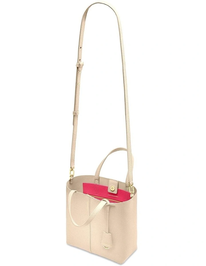 The Small Soft Leather Tote in Saharan Fuchsia image 6