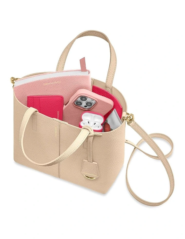 The Small Soft Leather Tote in Saharan Fuchsia image 7