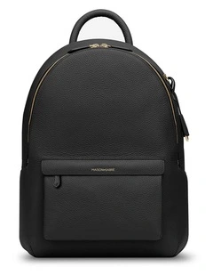 The Leather Backpack in Black Caviar