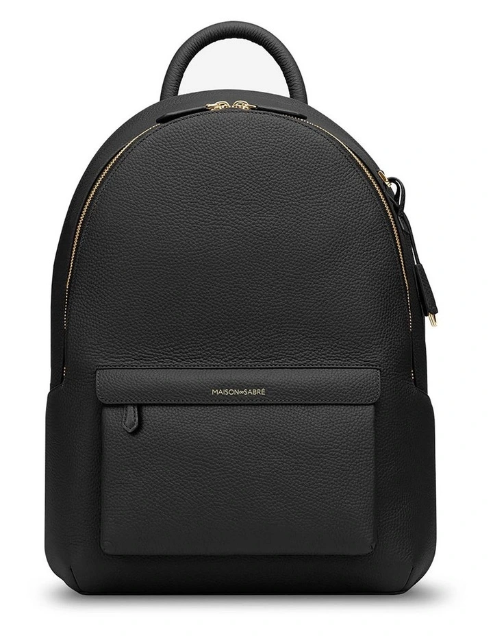 The Leather Backpack in Black Caviar image 1