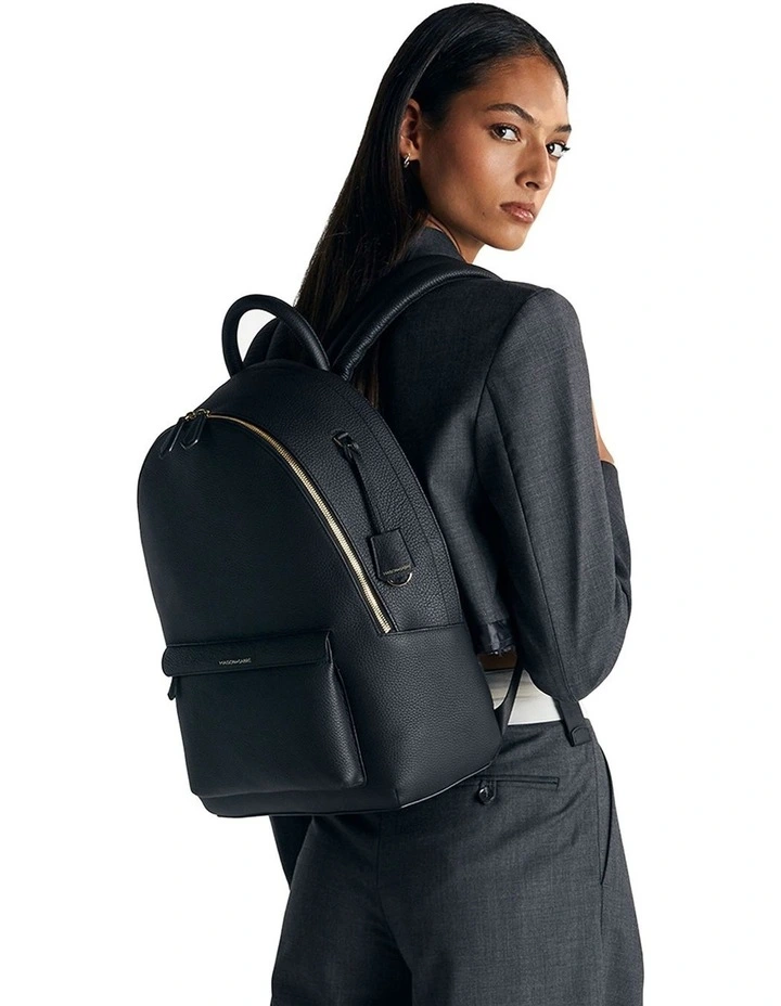 The Leather Backpack in Black Caviar image 2