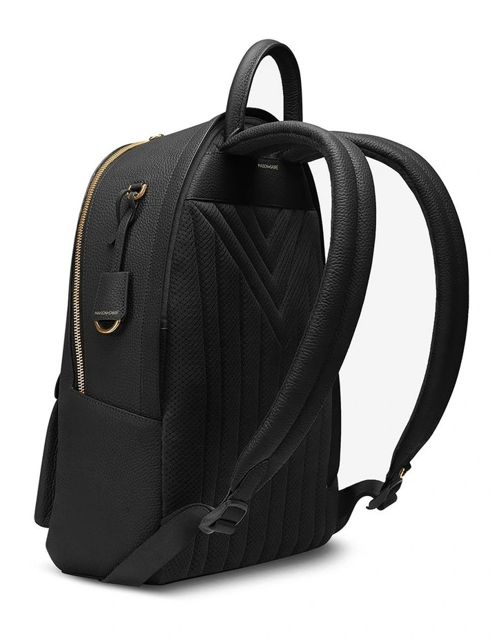 The Leather Backpack in Black Caviar image 4