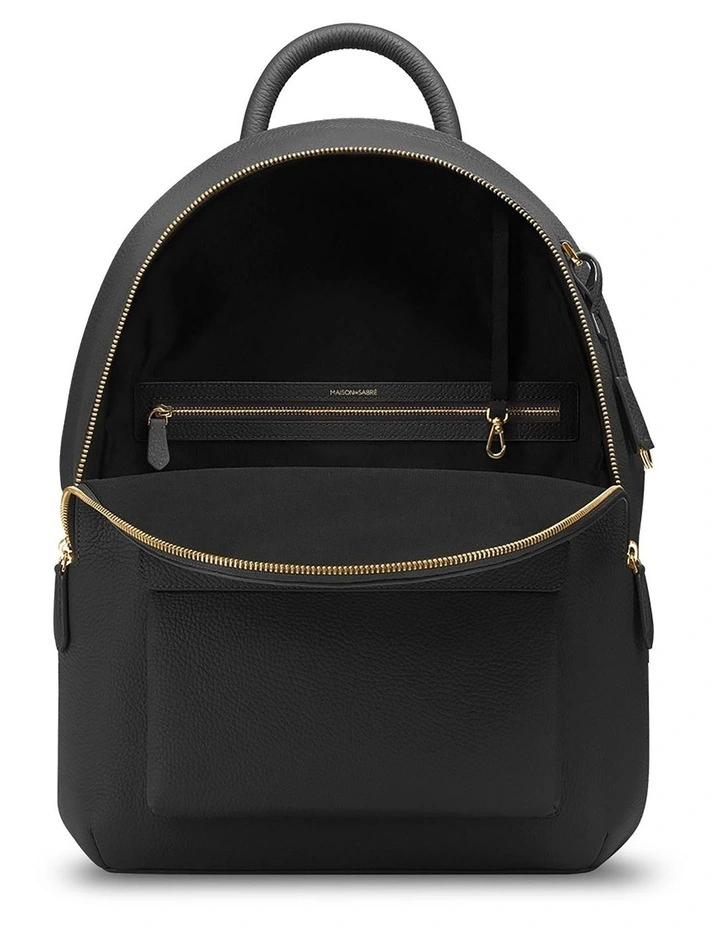 The Leather Backpack in Black Caviar image 5