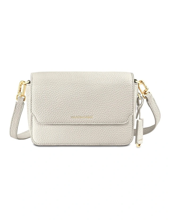 The Mini Flap Leather Crossbody Bag in Foam White image 1