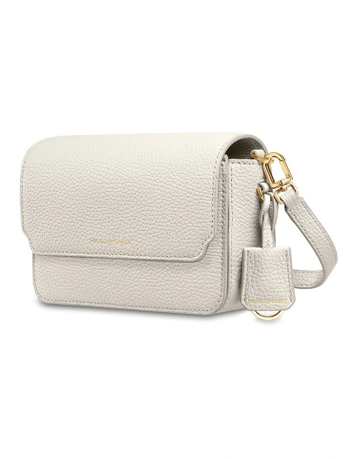 The Mini Flap Leather Crossbody Bag in Foam White image 4