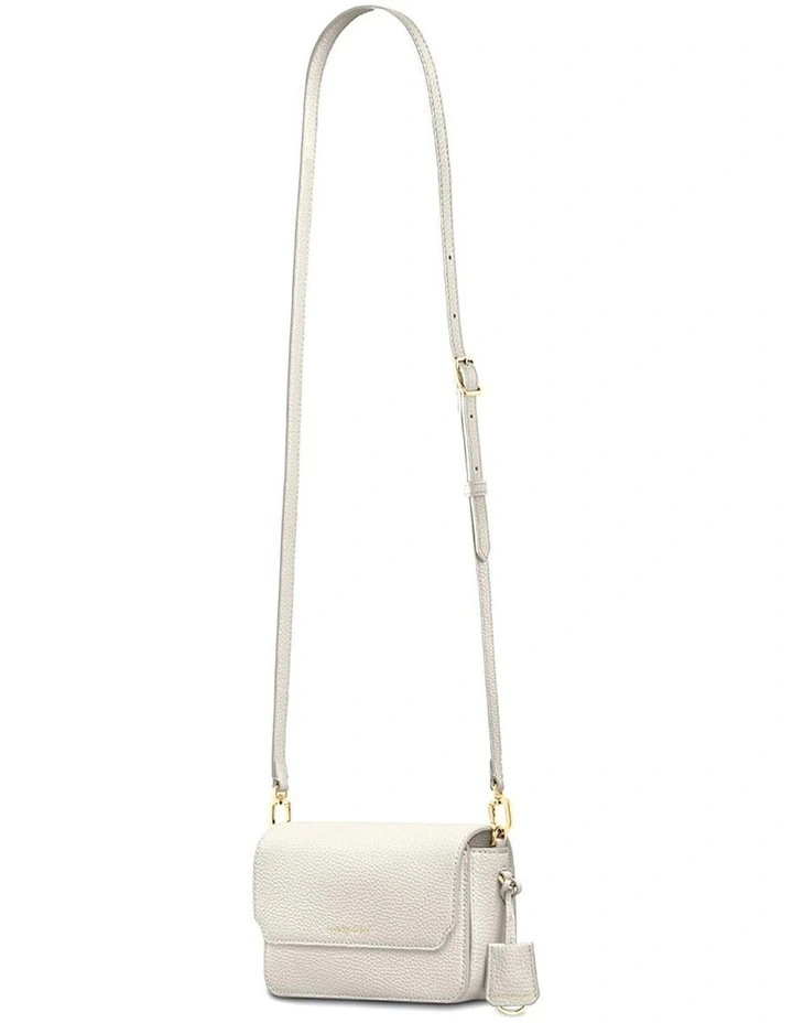 The Mini Flap Leather Crossbody Bag in Foam White image 5