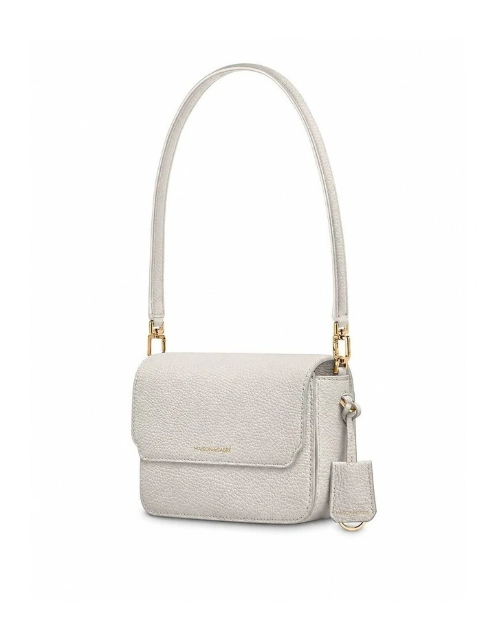 The Mini Flap Leather Crossbody Bag in Foam White image 6