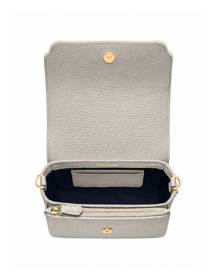 The Mini Flap Leather Crossbody Bag in Foam White image 7