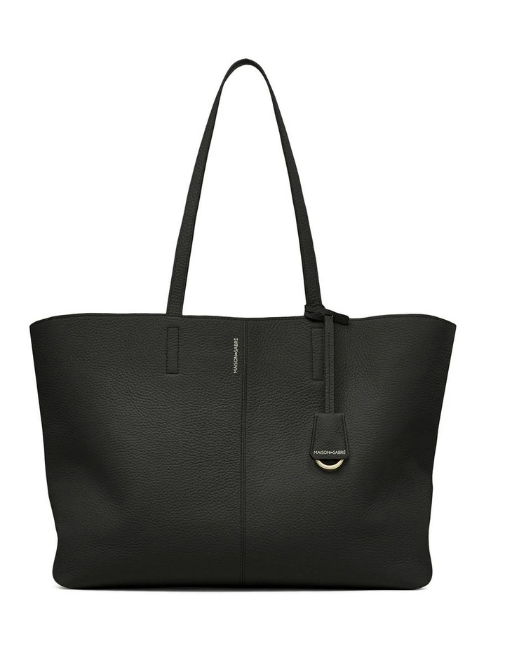 The Snap Leather Tote in Rouge Noir image 1