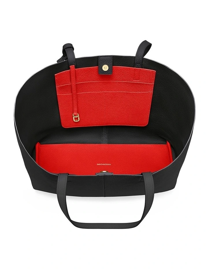 The Snap Leather Tote in Rouge Noir image 3
