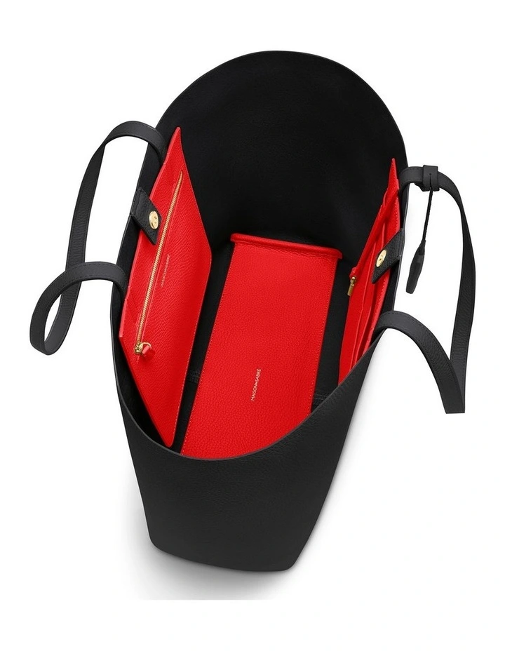 The Snap Leather Tote in Rouge Noir image 5