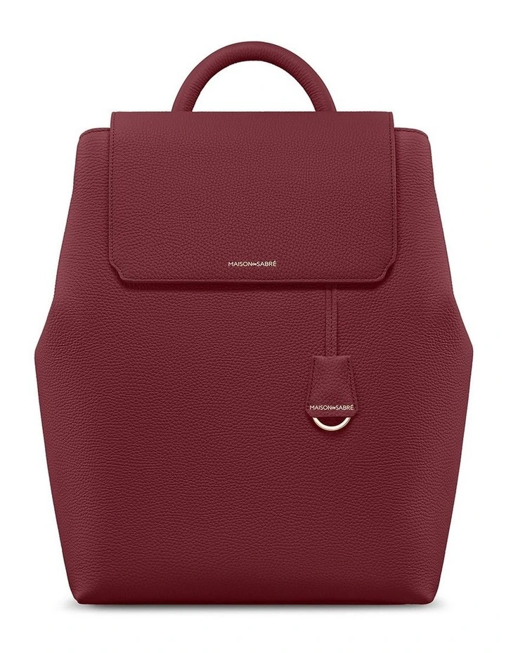 The Medium Soft Leather Backpack in Plum Red image 1