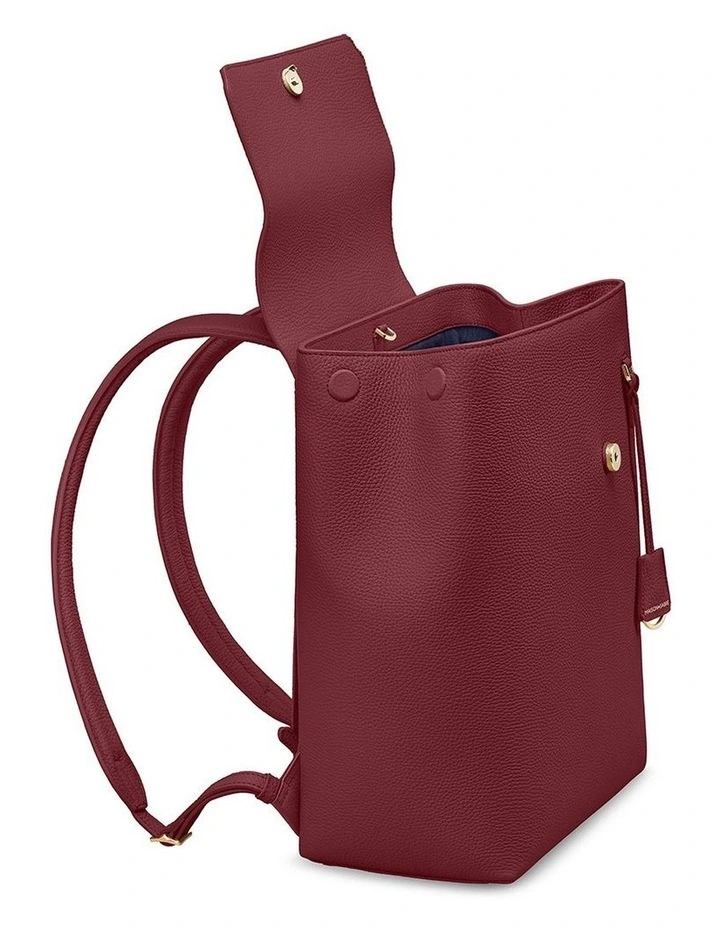 The Medium Soft Leather Backpack in Plum Red image 4