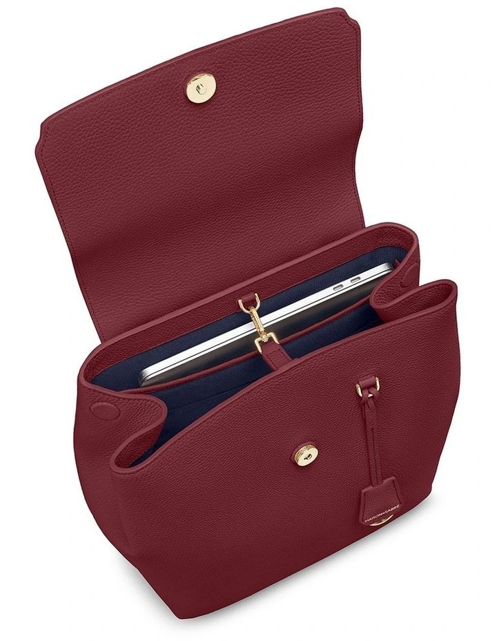 The Medium Soft Leather Backpack in Plum Red image 5