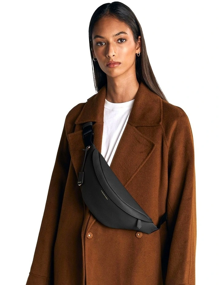 The Leather Sling Bag in Black Caviar image 2