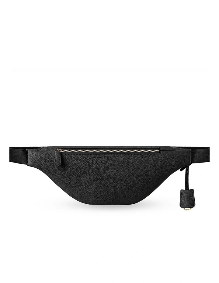 The Leather Sling Bag in Black Caviar image 6