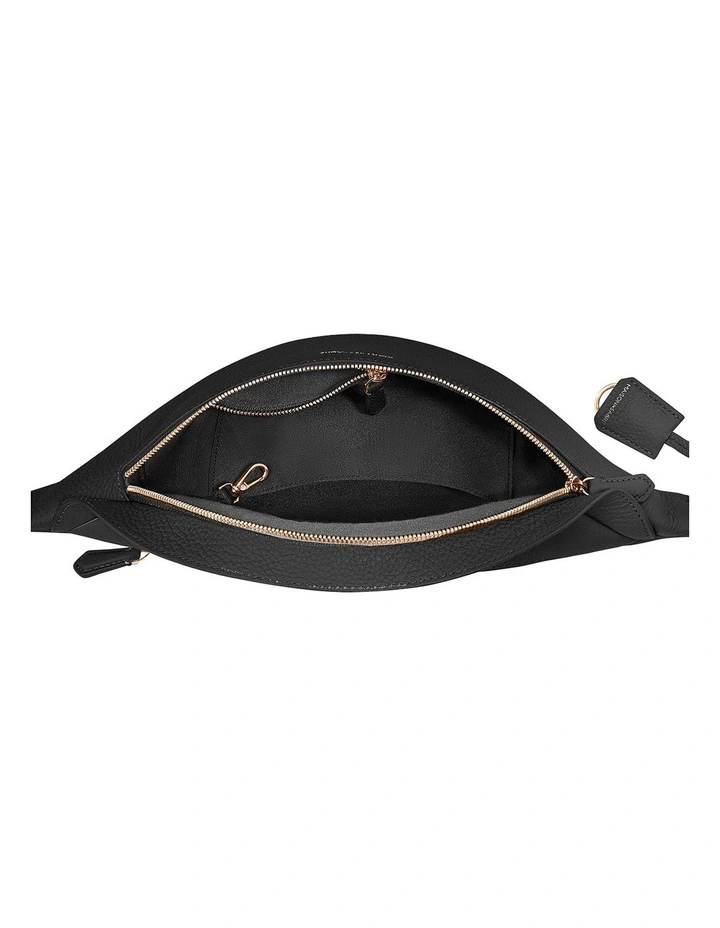 The Leather Sling Bag in Black Caviar image 7