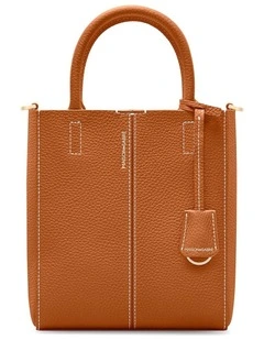 The Mini Soft Leather Tote in Pecan Nude