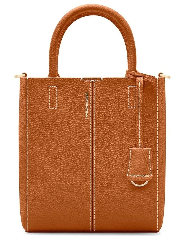 The Mini Soft Leather Tote in Pecan Nude image 1