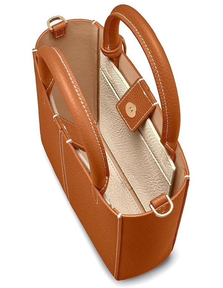 The Mini Soft Leather Tote in Pecan Nude image 4