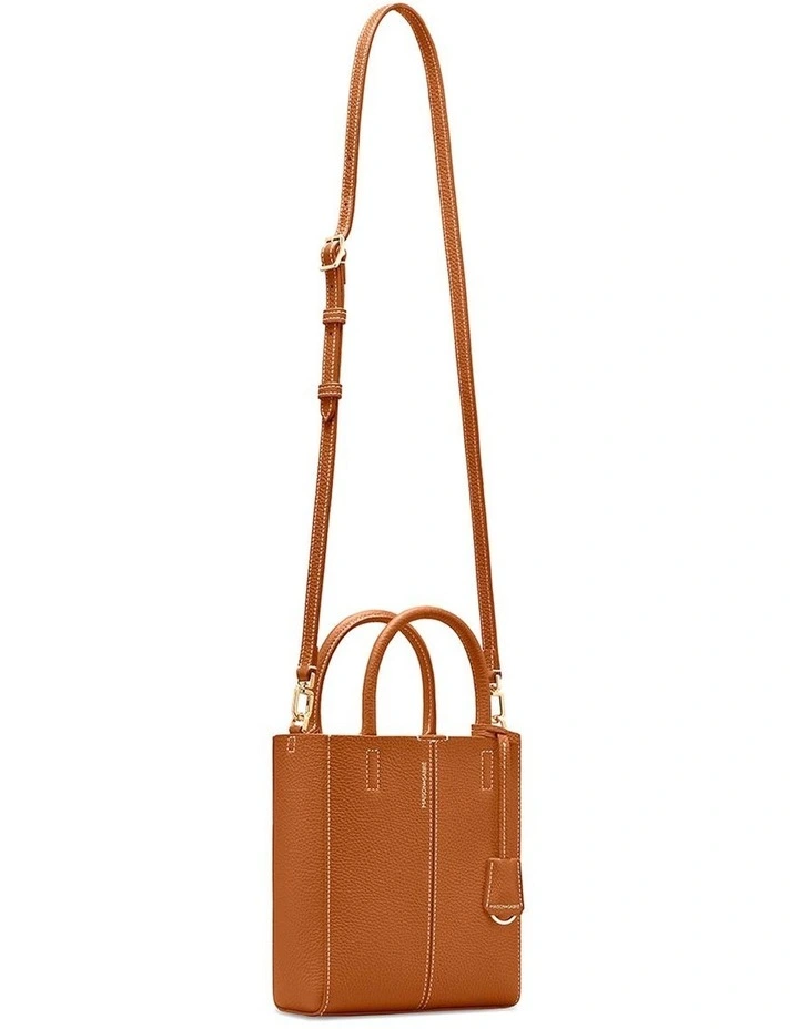 The Mini Soft Leather Tote in Pecan Nude image 7