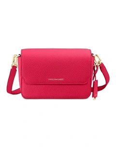 The Mini Flap Leather Crossbody Bag in Shibuya Fuschia