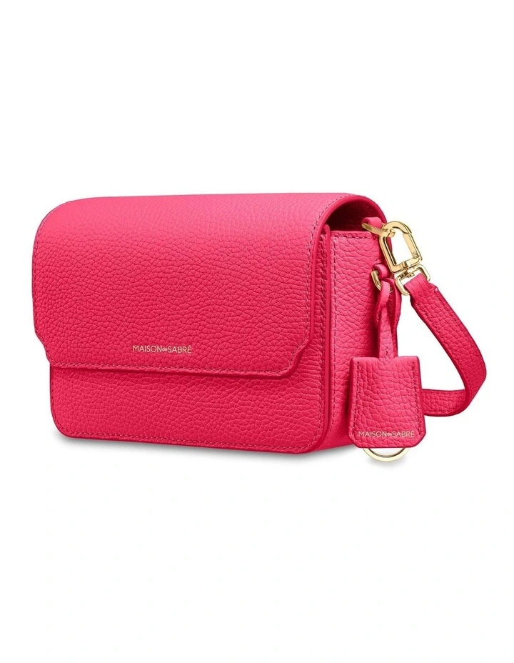 The Mini Flap Leather Crossbody Bag in Shibuya Fuschia image 4