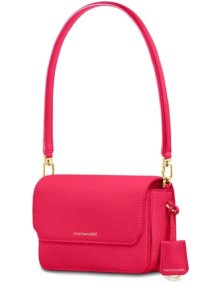 The Mini Flap Leather Crossbody Bag in Shibuya Fuschia image 6