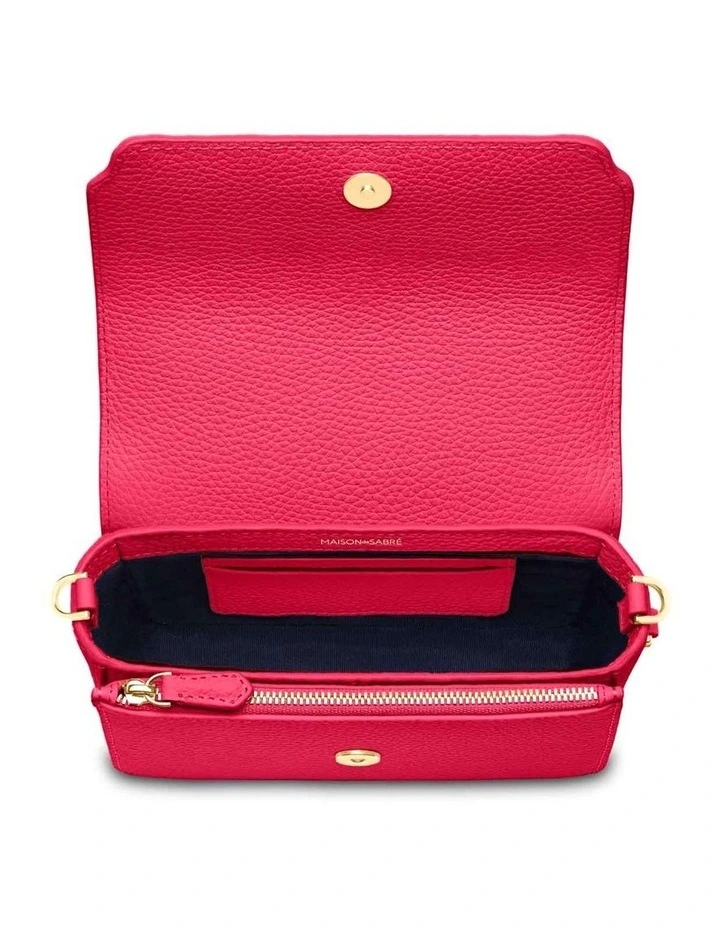 The Mini Flap Leather Crossbody Bag in Shibuya Fuschia image 7