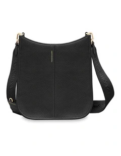 The Leather Saddle Bag in Black Caviar