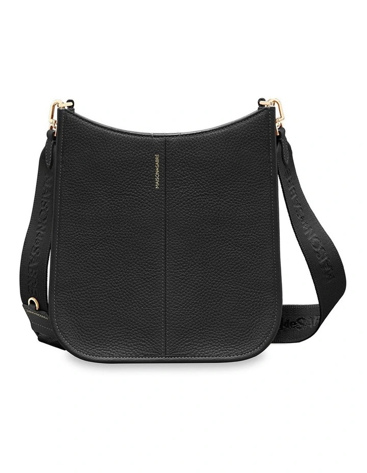 The Leather Saddle Bag in Black Caviar image 1