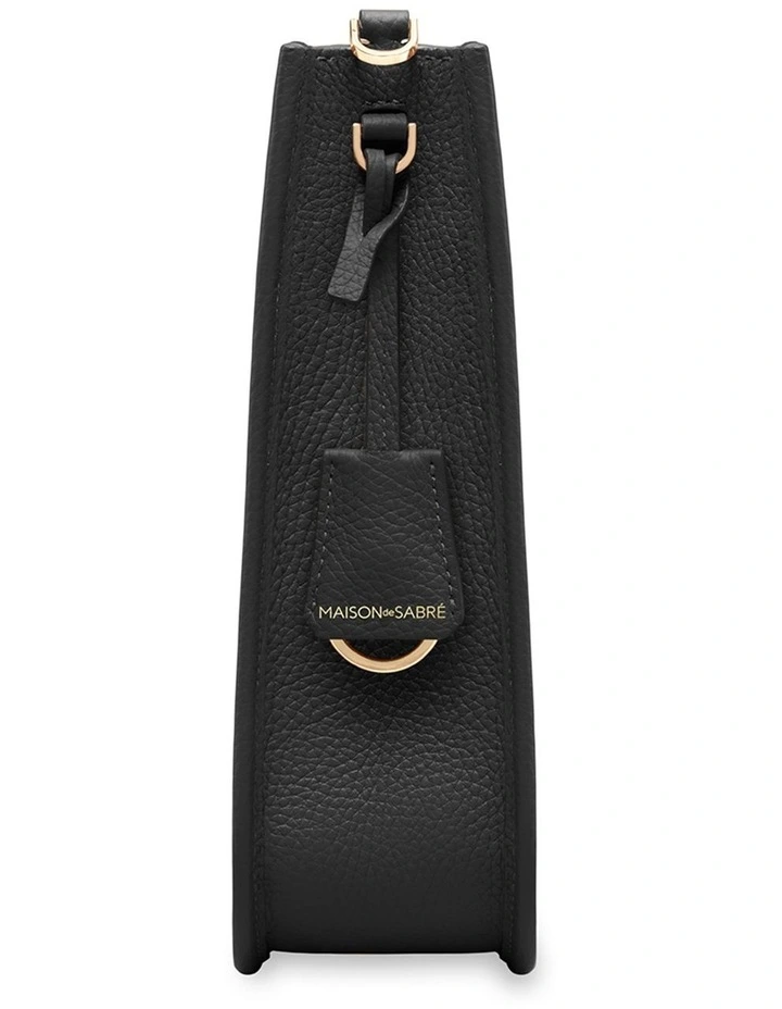 The Leather Saddle Bag in Black Caviar image 4
