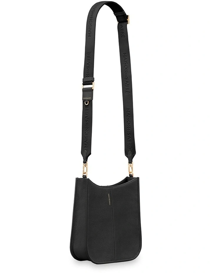 The Leather Saddle Bag in Black Caviar image 5