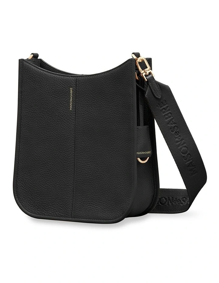 The Leather Saddle Bag in Black Caviar image 7
