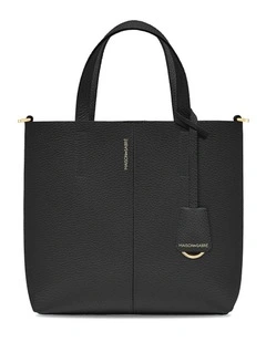 The Small Soft Leather Tote in Rouge Noir
