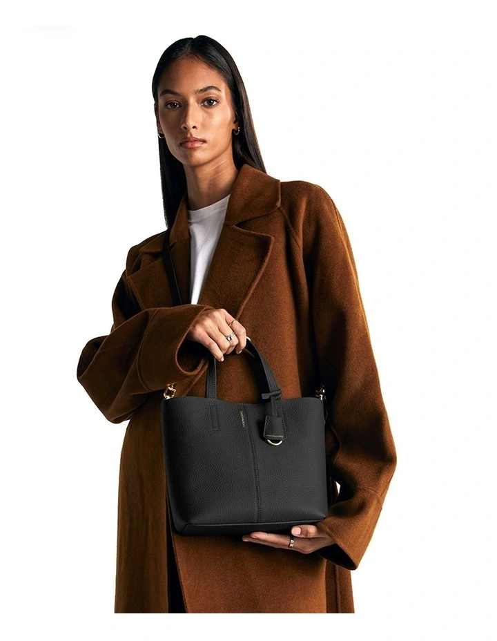 The Small Soft Leather Tote in Rouge Noir image 2
