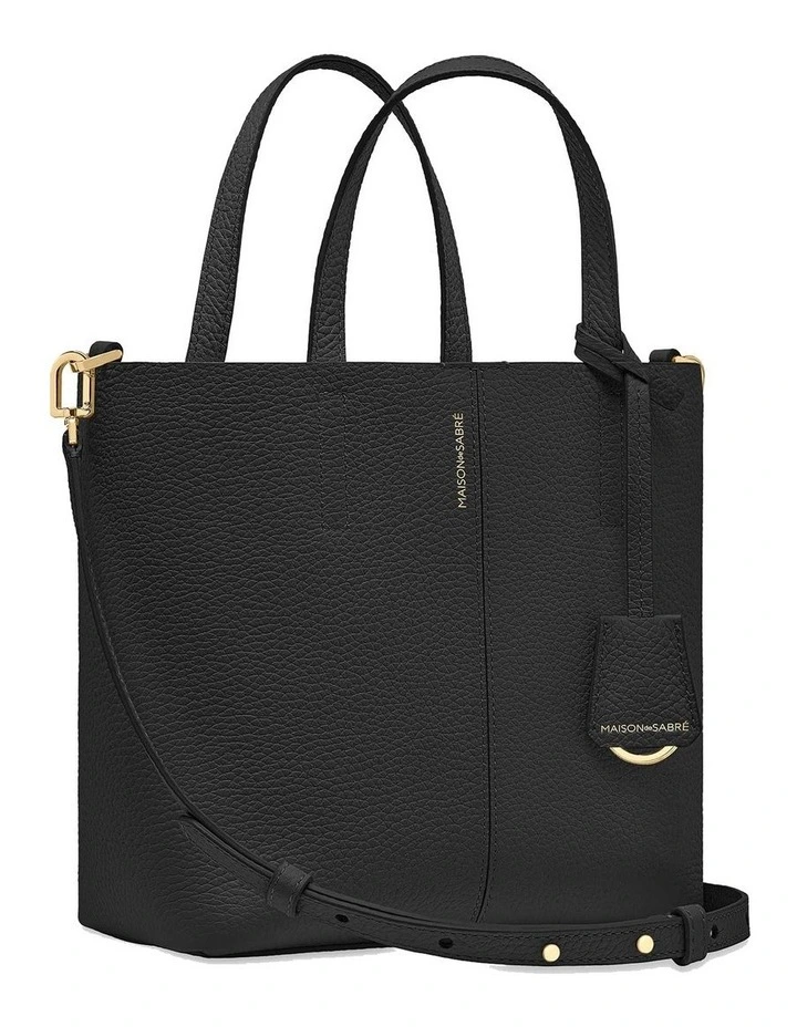 The Small Soft Leather Tote in Rouge Noir image 5
